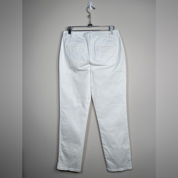 Theory White Cotton Stretch Pants Slim Fit Ankle Length Size 2 - Picture 4 of 9